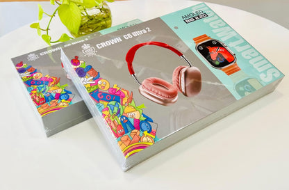 Crown C6 Ultra Smart Watch (2" Display) + Wireless Headphones Combo