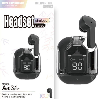 Air 31 TWS Wireless Earbuds | Transparent Design, Bluetooth 5.3, ENC, LED Display