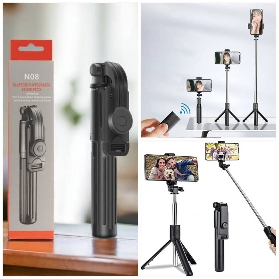 N08 Bluetooth Integrated Selfie Stick | Compact, Foldable & Universal Fit