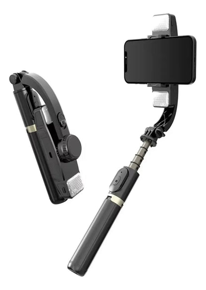 Q08d Gimbal Stabilizer Tripod Selfie Stick with Dual Fill Lights | Bluetooth Remote + Anti-Shake Tech