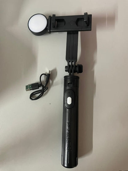PLOKAMA LIVE-K7 | 4-in-1 Live Streaming Bracket with Tripod, Selfie Stick & Adjustable Light