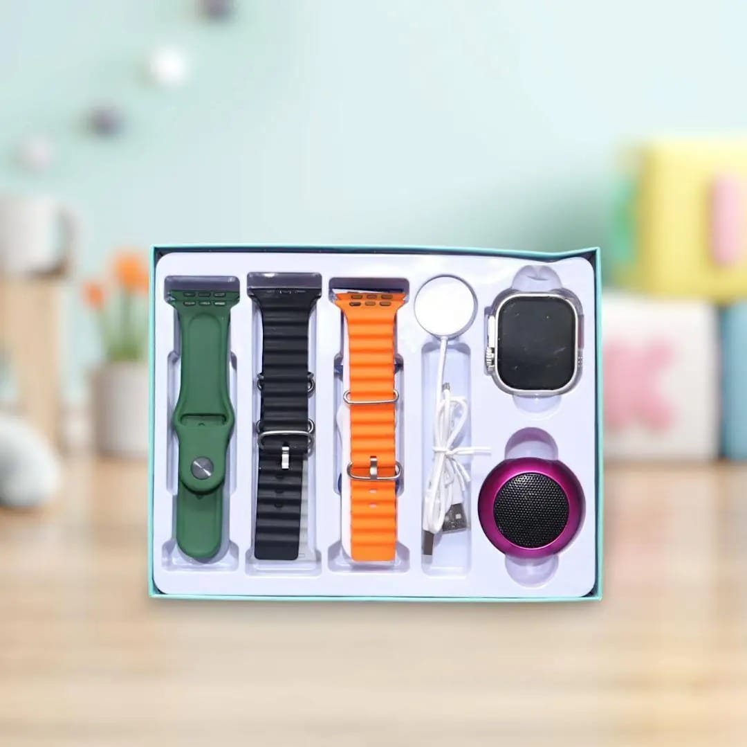 Crown 99 Plus 9-in-1 Combo - Ultra 2 Smart Watch +Wireless Speaker + Multi Features