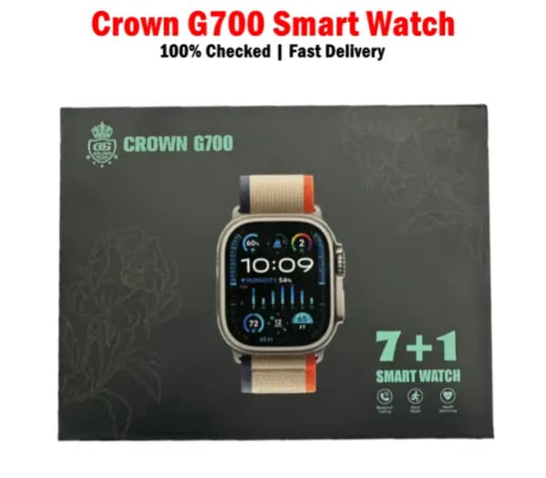 Crown G700 Smart Watch – 7+1 Multi-Strap Edition (Apple Ultra 2 Inspired)