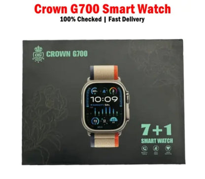 Crown G700 Smart Watch – 7+1 Multi-Strap Edition (Apple Ultra 2 Inspired)