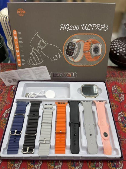 HG200 Ultra3 Smart Watch | Multi-Strap Bundle with Full Health Suite
