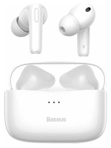 Baseus Encok W3 True Wireless Earphones – White | Deep Bass, Noise Reduction, Long Battery