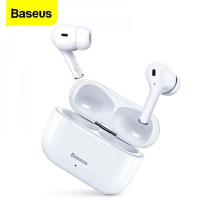 Baseus Encok W3 True Wireless Earphones – White | Deep Bass, Noise Reduction, Long Battery