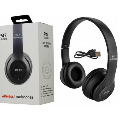P47 Wireless Bluetooth Headphones | FM, SD Card, AUX, Mic