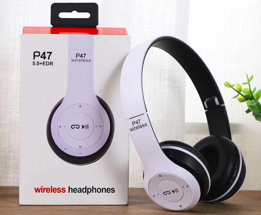 P47 Wireless Bluetooth Headphones | FM, SD Card, AUX, Mic