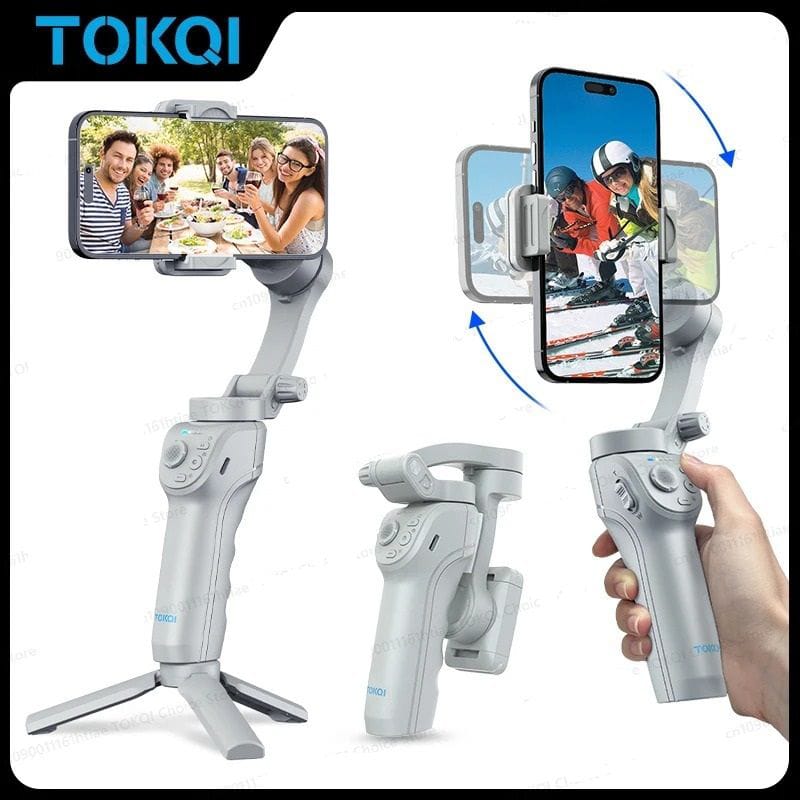 TOKQI M01 Handheld 3-Axis Gimbal Stabilizer | AI Tracking & Built-in Fill Light