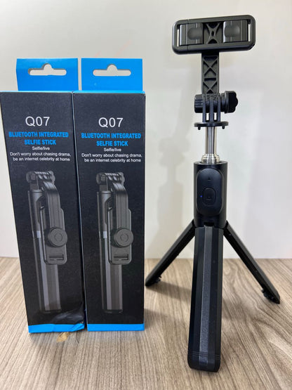 Q07 Bluetooth Integrated Selfie Stick | Tripod Stand + Remote + Optional LED Light