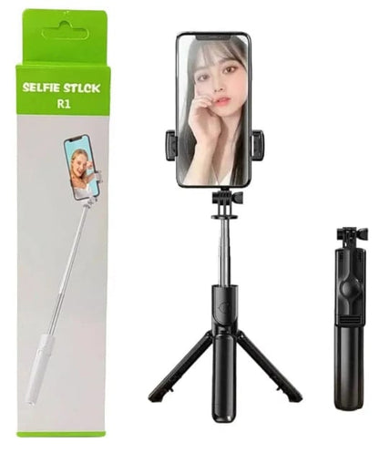 R1 3-in-1 Bluetooth Selfie Stick Tripod | Foldable, Rotating & Wireless Remote