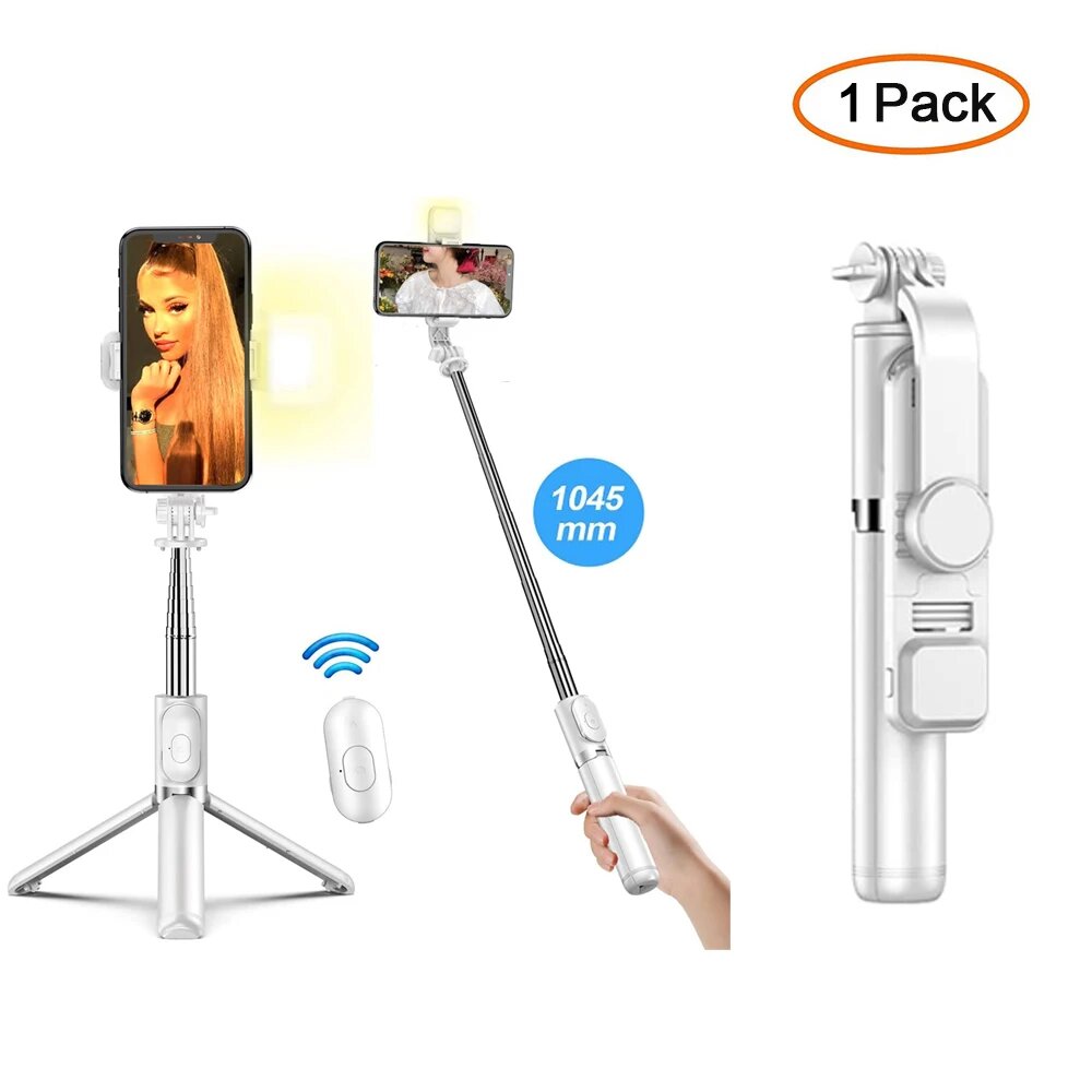 R1 3-in-1 Bluetooth Selfie Stick Tripod | Foldable, Rotating & Wireless Remote