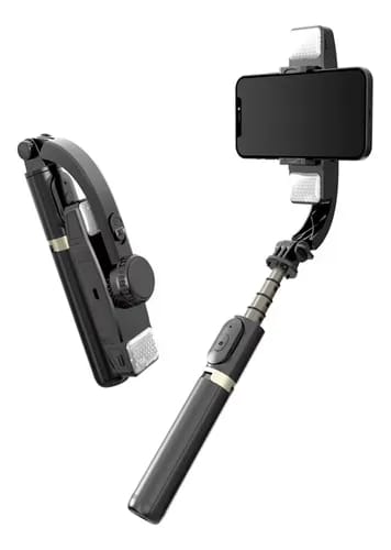Q08d Gimbal Stabilizer Tripod Selfie Stick with Dual Fill Lights | Bluetooth Remote + Anti-Shake Tech