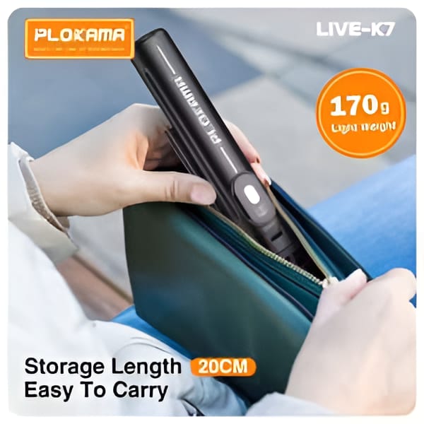 PLOKAMA LIVE-K7 | 4-in-1 Live Streaming Bracket with Tripod, Selfie Stick & Adjustable Light