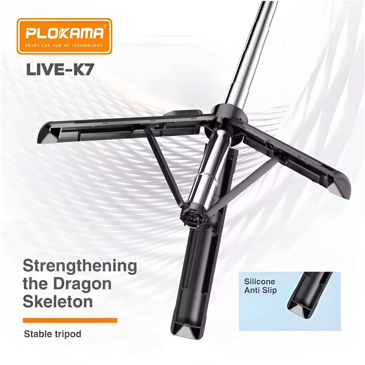PLOKAMA LIVE-K7 | 4-in-1 Live Streaming Bracket with Tripod, Selfie Stick & Adjustable Light