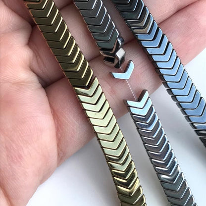 Arrowhead Hematite Beads | Chevron Bracelet Beads for Jewelry Making
